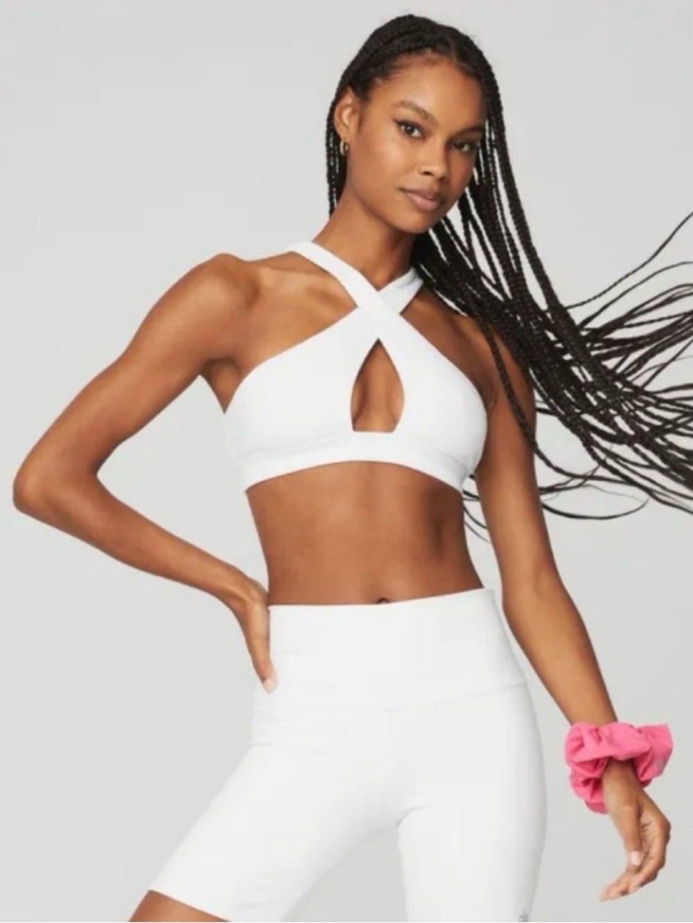 Alo Yoga White Airbrush Destination Bra